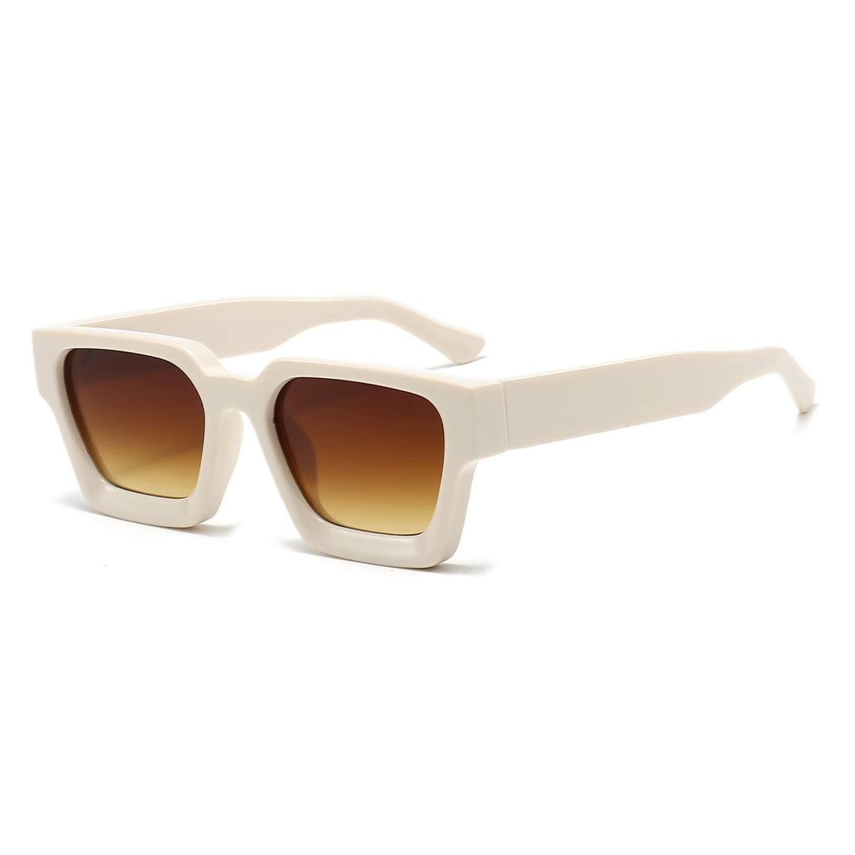 John zonnebril beige montuur met bruine glazen op witte achtergrond