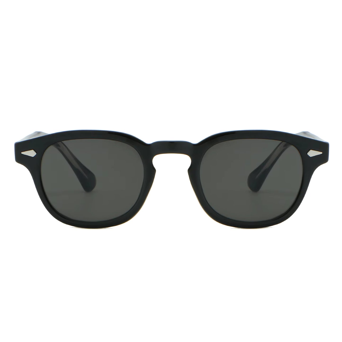 Monarch zwarte zonnebril met grijze glazen | tijdloos unisex design op transparante achtergrond