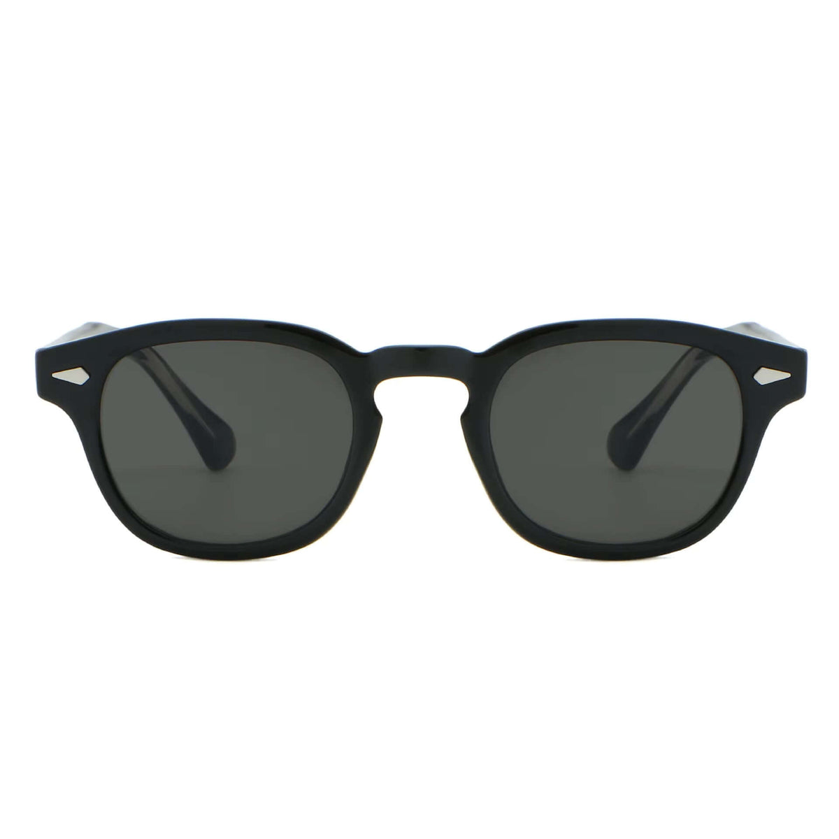 Monarch zwarte zonnebril met grijze glazen | tijdloos unisex design op transparante achtergrond