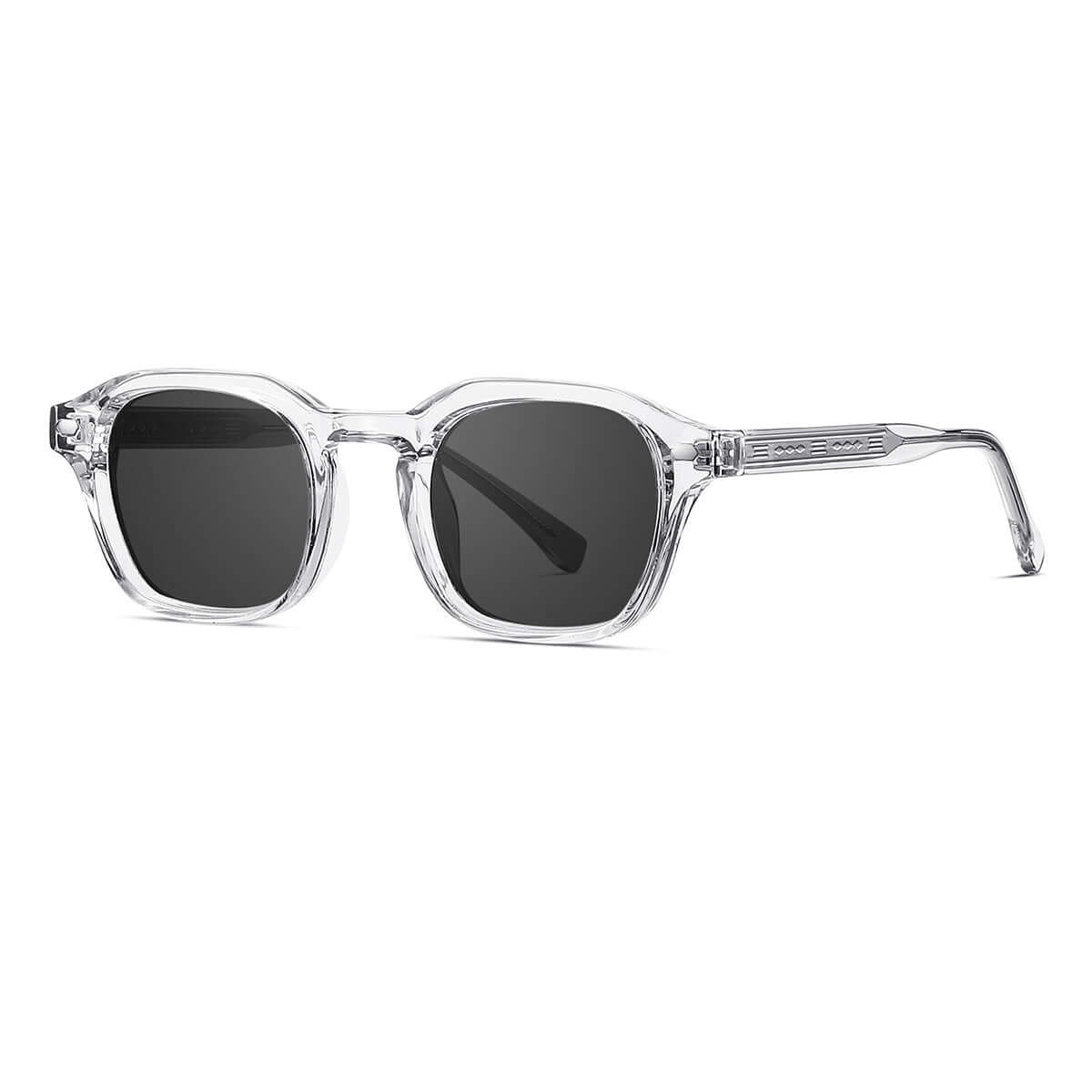 TIBOR sunglasses, transparent clean-lined frame, front view